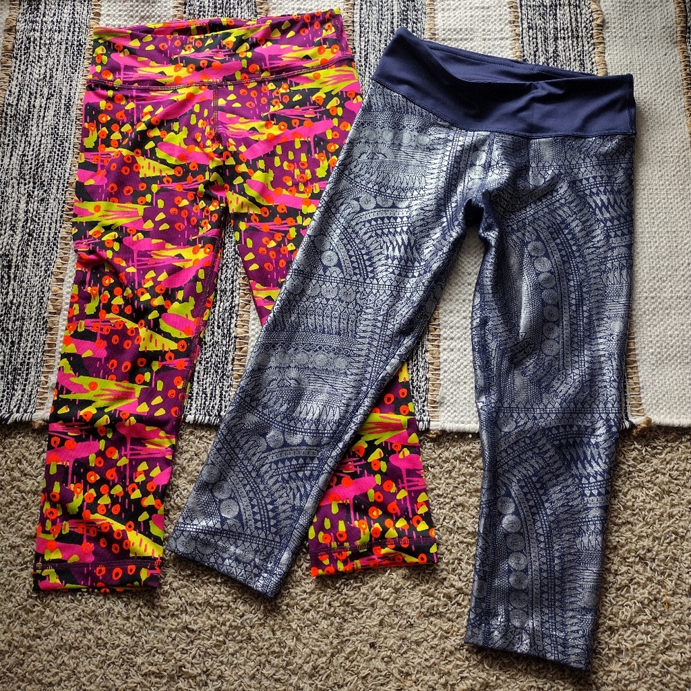 3 /$25 Zumba fitness leggings size XS colorful and metallic